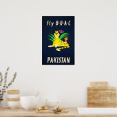Pakistan Reisposter BOAC Airline Kunstprint Poster (Keuken)