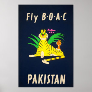 Pakistan Reisposter BOAC Airline Kunstprint Poster