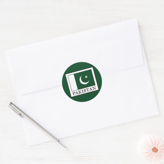 Pakistan Ronde Sticker (Envelop)
