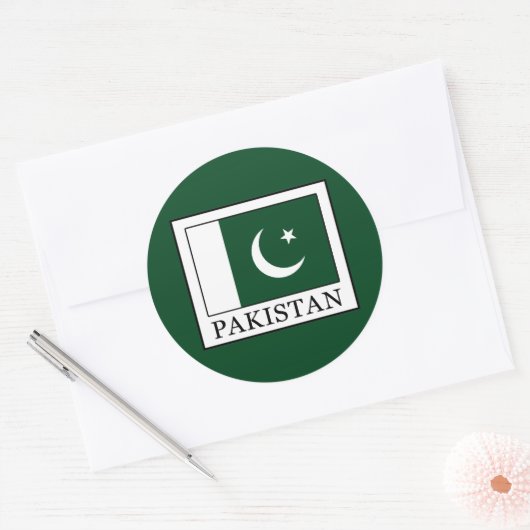 Pakistan Ronde Sticker (Envelop)