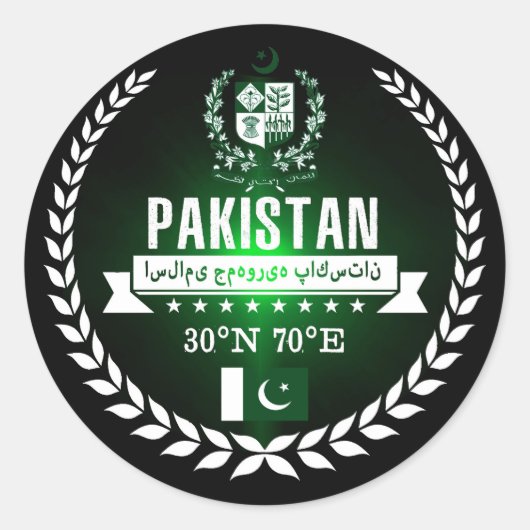 Pakistan Ronde Sticker (Voorkant)