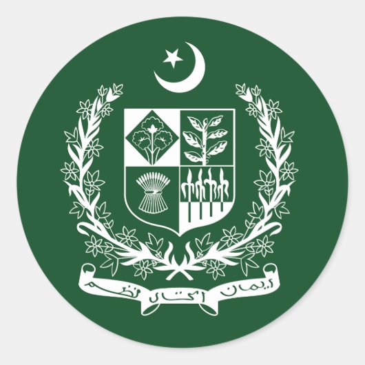 Pakistan Ronde Sticker (Voorkant)