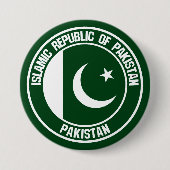 Pakistan Round Emblem Ronde Button 7,6 Cm (Voorkant)