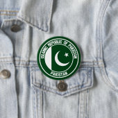 Pakistan Round Emblem Ronde Button 7,6 Cm (In situ)