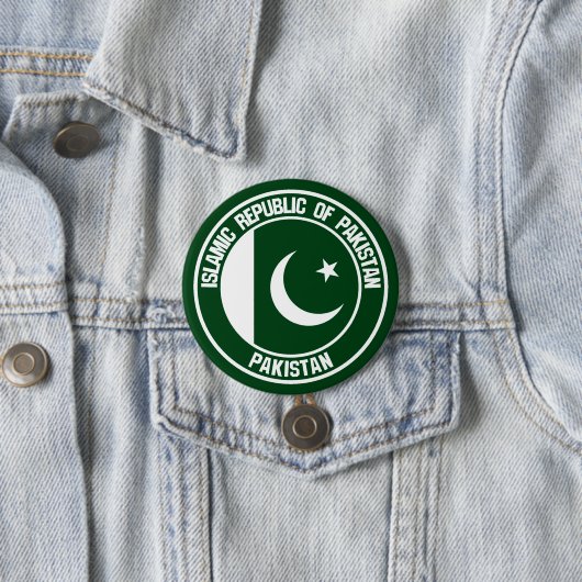 Pakistan Round Emblem Ronde Button 7,6 Cm (In situ)