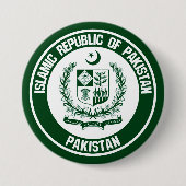 Pakistan Round Emblem Ronde Button 7,6 Cm (Voorkant)