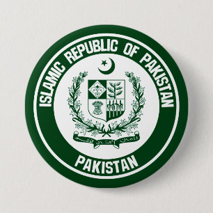 Pakistan Round Emblem Ronde Button 7,6 Cm