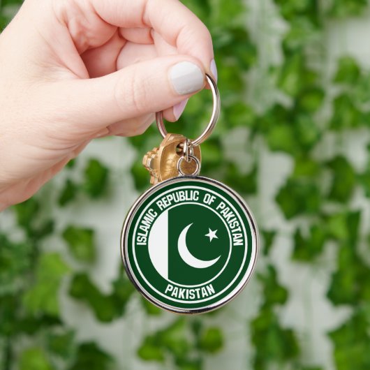 Pakistan Round Emblem Sleutelhanger (Hand)