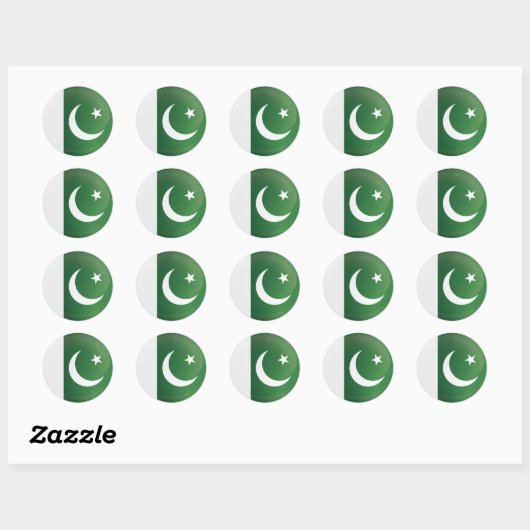 Pakistan Round Icon-vlag Ronde Sticker (Vel)