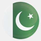 Pakistan Round Icon-vlag Ronde Sticker (Voorkant)