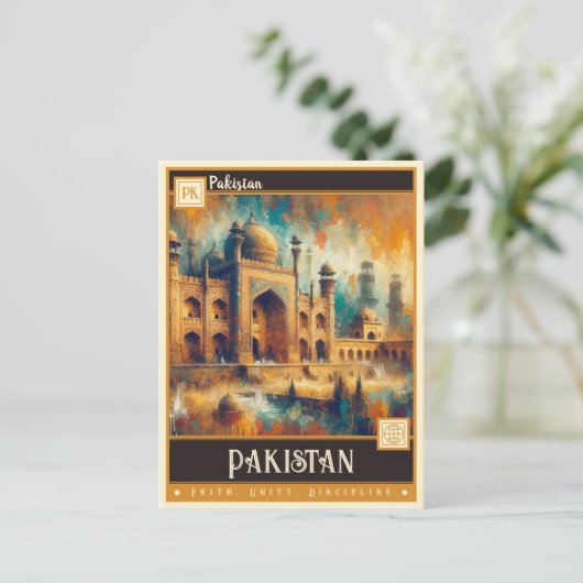 Pakistan |  schilderij briefkaart (Staand voorkant)