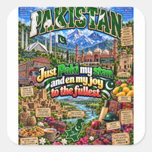 Pakistan T-shirt Vierkante Sticker