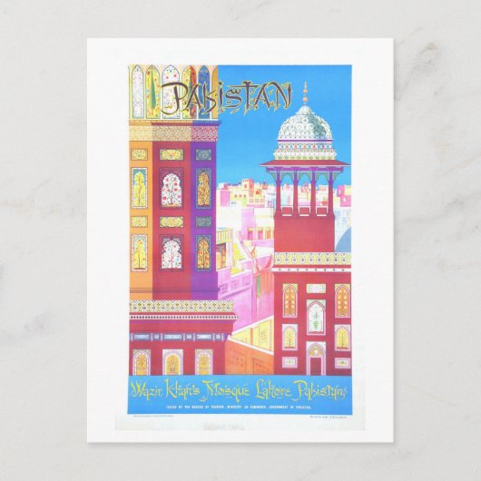 Pakistan Travel Poster Briefkaart (Voorkant)