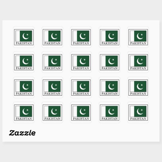 Pakistan Vierkante Sticker (Vel)