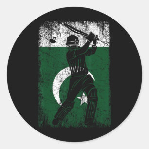 Pakistan Vlag Cricket Jersey Fan Speler Coach  Ronde Sticker