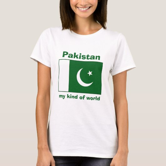Pakistan vlag + kaart + T-shirt voor tekst (Voorkant)