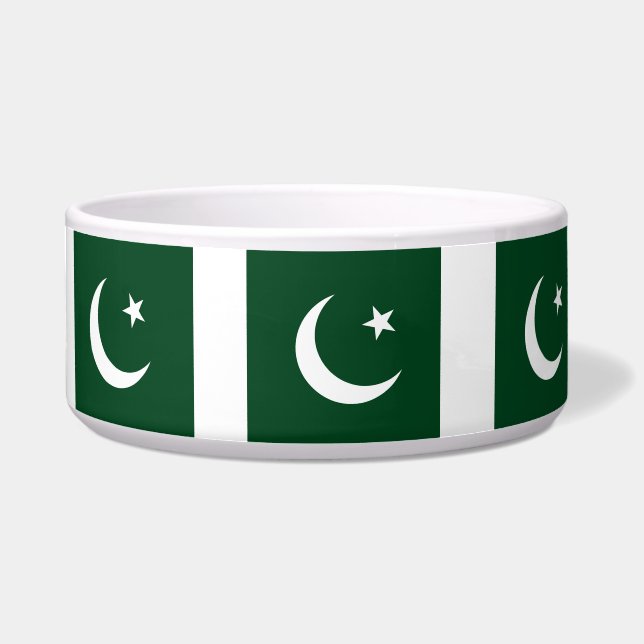 Pakistan Vlag Pet Bowl Voerbakje (Voorkant)