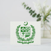 Pakistan wapenschild briefkaart (Staand voorkant)