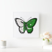 Pakistani Butterfly vlag Vierkante Klok (Huis)