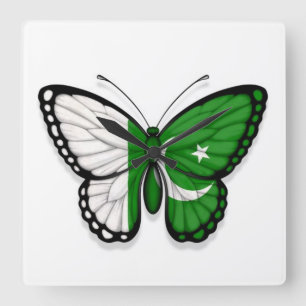 Pakistani Butterfly vlag Vierkante Klok