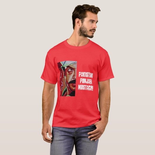 Pakistani Punjabi Mustache T-shirt (Voorkant volledig)