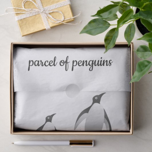 Pakkel Penguins Penguin Black en White Tissuepapier (Geschenk)