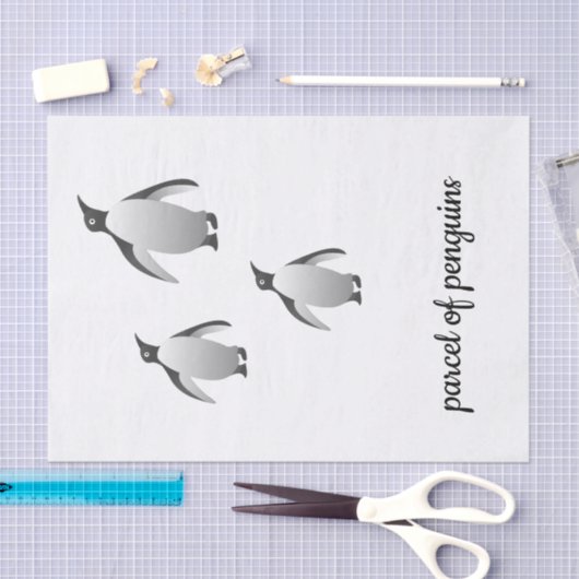 Pakkel Penguins Penguin Black en White Tissuepapier (Craft)