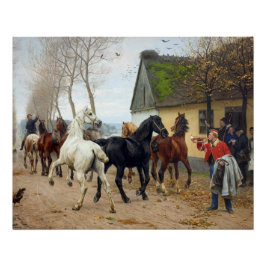 Pakkend paarden circa 1878 perfect poster