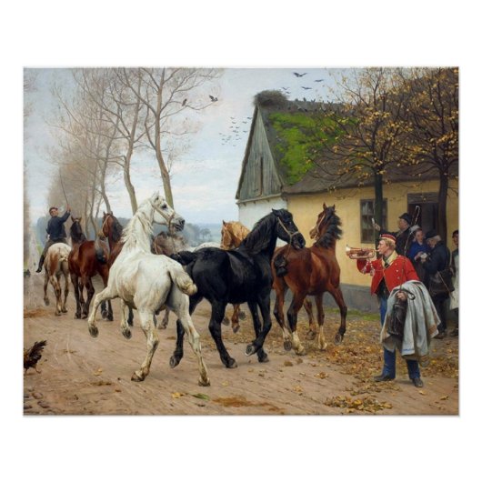 Pakkend paarden circa 1878 perfect poster (Voorkant)