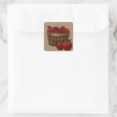 Pakket appelen vierkante sticker (Tas)