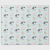 Pakket blauw omslagpapier voor landbouwhuisdieren cadeaupapier (Vlak)