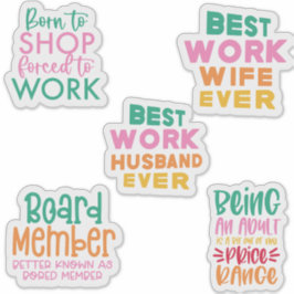 Pakket Bundel Set van Grappige Kantoor Sticker Quo