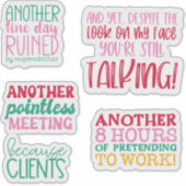 Pakket Bundel Set van Grappige Kantoor Sticker Quo (Voorkant)