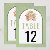 Pakket gedroogde bloemen trouwtafelkaartje (Voorkant / Achterkant)