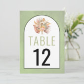 Pakket gedroogde bloemen trouwtafelkaartje (Staand voorkant)