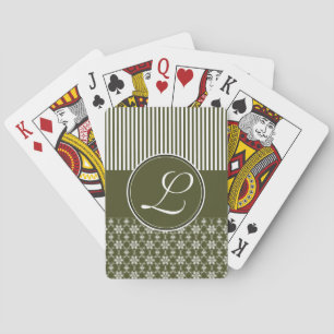 Pakket kaarten, op maat gemaakt olijfgroen patroon pokerkaarten