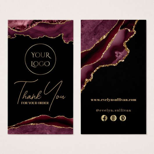 Pakket met Bourgogne en goudgaren Visitekaartje (Voorkant /achterkant)