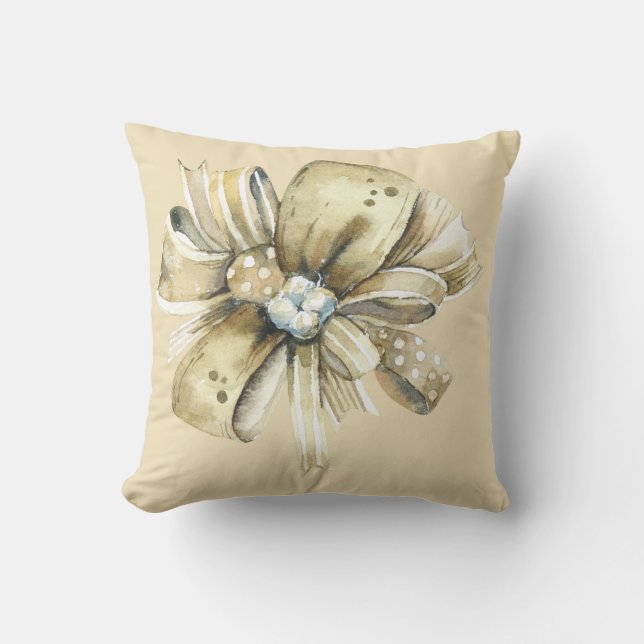 Pakket met bruin papier met Fancy rode en crème bo Kussen (Voorkant)