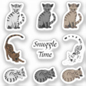 Pakket met bundels voor Single Time Cute Kitten Ca Sticker (Voorkant)