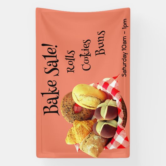 Pakket met gebarsten goederen Gingham Checks Oranj Spandoek (Verticaal)