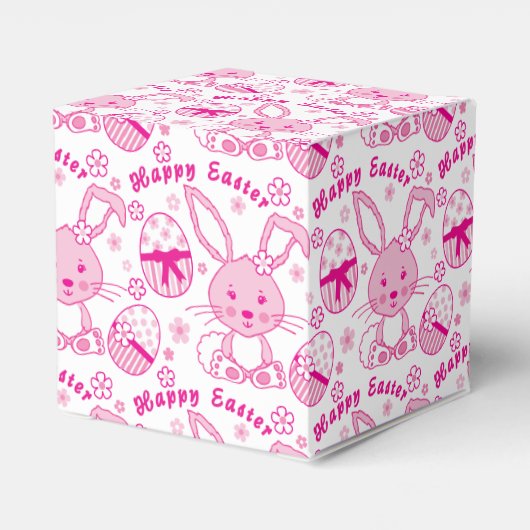 Pakket met gebundelde konijnen Happy Pasen Bedankdoosjes (Achterkant)