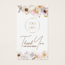 Pakket met gedroogde wilde bloemen visitekaartje