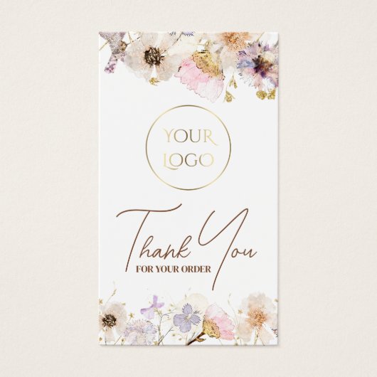 Pakket met gedroogde wilde bloemen visitekaartje (Voorkant)