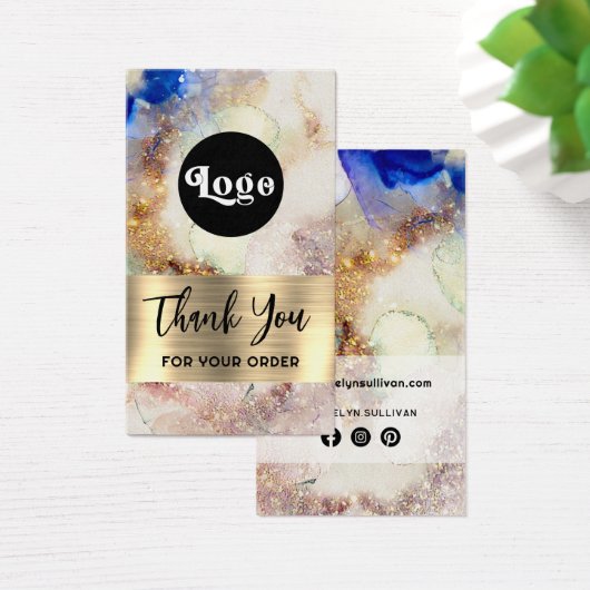 Pakket met Glitter waterverf en gouden folie Visitekaartje (Bureau)