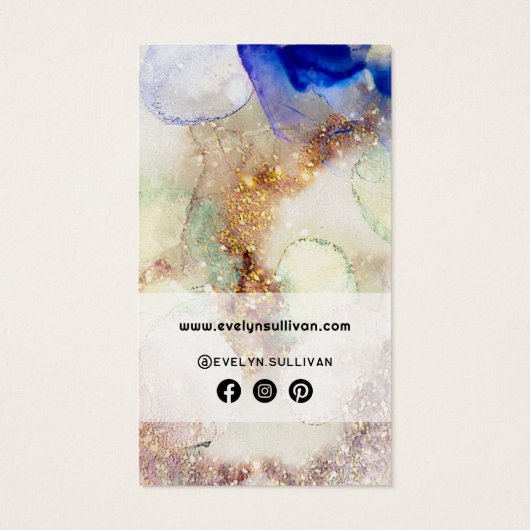 Pakket met Glitter waterverf en gouden folie Visitekaartje (Achterkant)