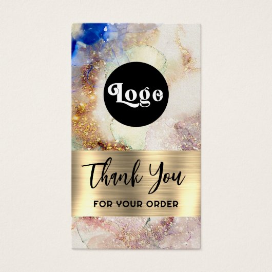 Pakket met Glitter waterverf en gouden folie Visitekaartje (Voorkant)