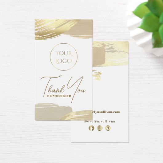 Pakket met gouden penseelstreken visitekaartje (Bureau)