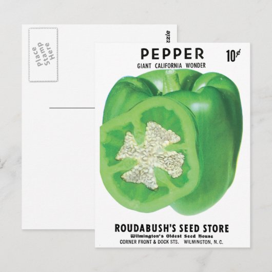 Pakket met groene knollen briefkaart (Voorkant / Achterkant)