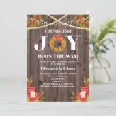 Pakket met Joy Wreath Wood met kerstBaby shower Kaart (Staand voorkant)