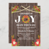 Pakket met Joy Wreath Wood met kerstBaby shower Kaart (Voorkant / Achterkant)